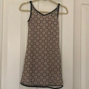 Kids tan and black sparkly dress